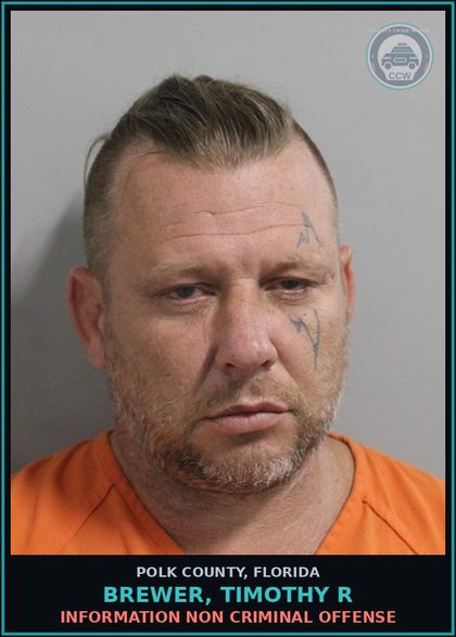 CCW arrest card for BREWER, TIMOTHY R in Polk County: Information Non Criminal Offense