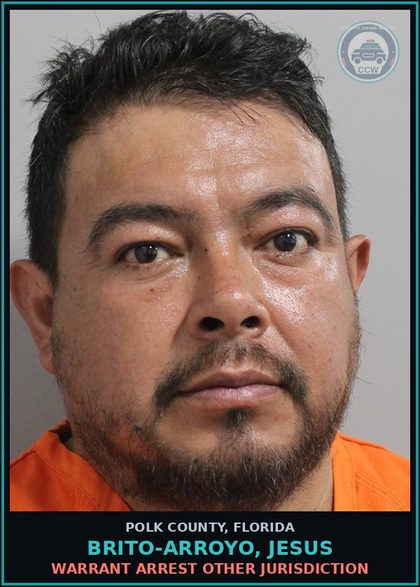 CCW arrest card for BRITO-ARROYO, JESUS in Polk County: Warrant Arrest Other Jurisdiction