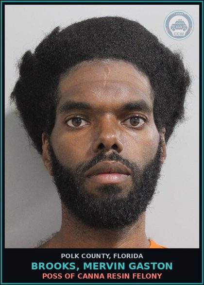 CCW arrest card for BROOKS, MERVIN GASTON in Polk County: OPERATE MOTORCYCLE W O LICENSE