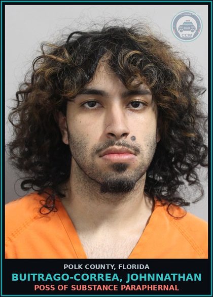 CCW arrest card for BUITRAGO-CORREA, JOHNNATHAN in Polk County: Canna POSSESS Not More Than 20