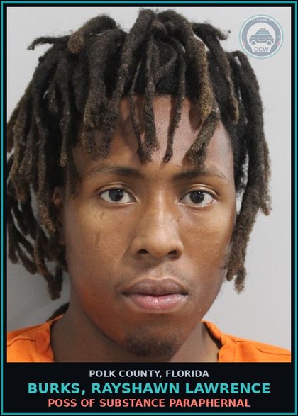 CCW arrest card for BURKS, RAYSHAWN LAWRENCE in Polk County: Canna POSSESS Not More Than 20