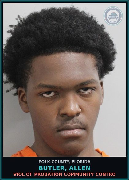 CCW arrest card for BUTLER, ALLEN in Polk County: Viol of Probation Community Contro
