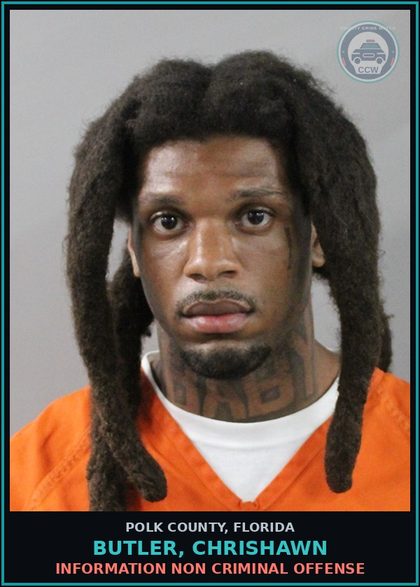 CCW arrest card for BUTLER, CHRISHAWN in Polk County: Information Non Criminal Offense