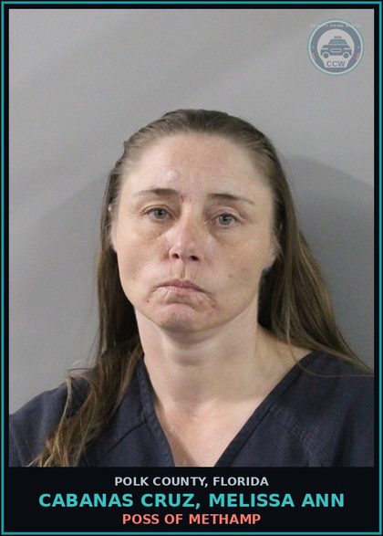 CCW arrest card for CABANAS CRUZ, MELISSA ANN in Polk County: POSS OF Methamp