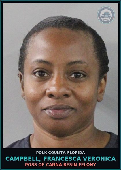 CCW arrest card for CAMPBELL, FRANCESCA VERONICA in Polk County: FAILURE TO APPEAR