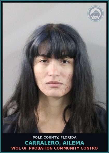 CCW arrest card for CARRALERO, AILEMA in Polk County: Viol of Probation Community Contro