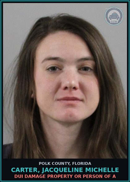 CCW arrest card for CARTER, JACQUELINE MICHELLE in Polk County: DUI Damage Property or Person of A