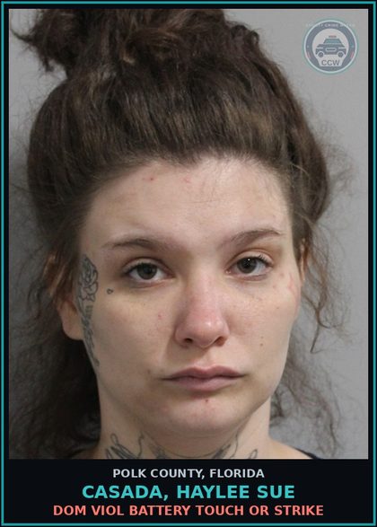 CCW arrest card for CASADA, HAYLEE SUE in Polk County: UNLAWFUL USE OF 2 WAY COMMUNICATIO