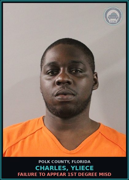 CCW arrest card for CHARLES, YLIECE in Polk County: FAILURE TO APPEAR 1st Degree Misd