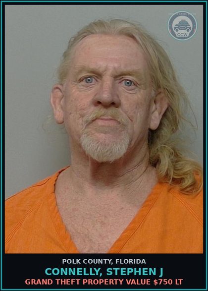 CCW arrest card for CONNELLY, STEPHEN J in Polk County: POSS OF Methamp