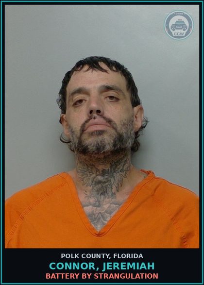 CCW arrest card for CONNOR, JEREMIAH in Polk County: Battery By Strangulation
