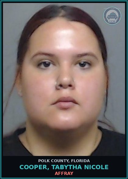 CCW arrest card for COOPER, TABYTHA NICOLE in Polk County: Affray