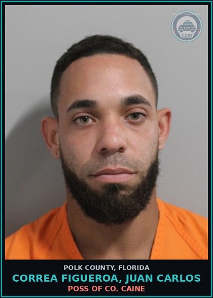 CCW arrest card for CORREA FIGUEROA, JUAN CARLOS in Polk County: Poss. Use Narcotic Paraphernalia