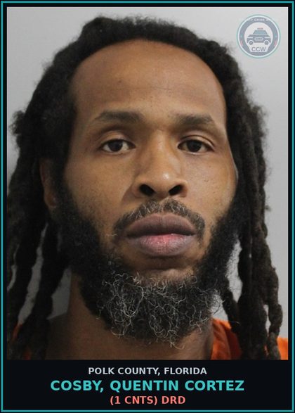CCW arrest card for COSBY, QUENTIN CORTEZ in Polk County: (1 cnts) DRD