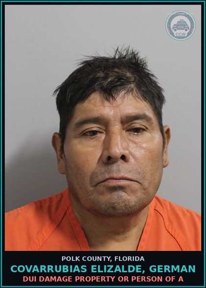 CCW arrest card for COVARRUBIAS ELIZALDE, GERMAN in Polk County: 0.15 or Higher or W Person Under 1