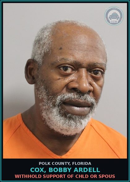 CCW arrest card for COX, BOBBY ARDELL in Polk County: Withhold Support of chld or Spous