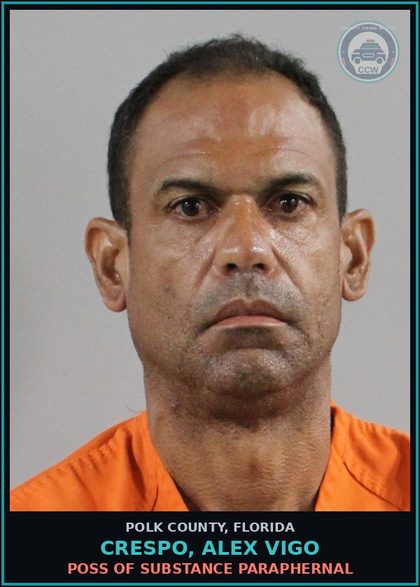 CCW arrest card for CRESPO, ALEX VIGO in Polk County: Drive w Susp Revoked Lic Habitual