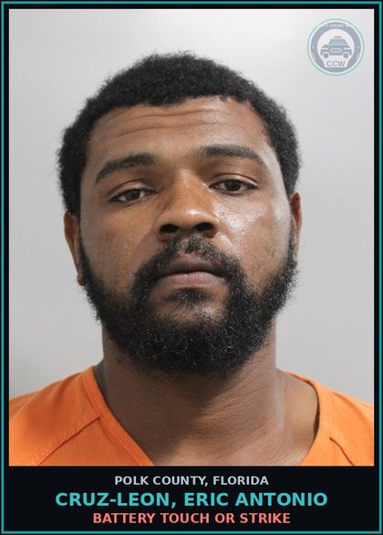 CCW arrest card for CRUZ-LEON, ERIC ANTONIO in Polk County: Viol Pretrial Release Ref Dating V
