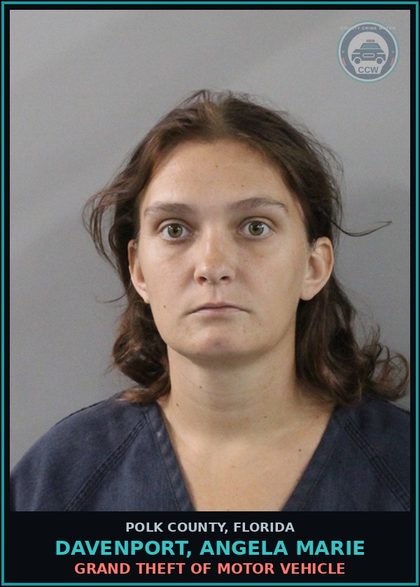 CCW arrest card for DAVENPORT, ANGELA MARIE in Polk County: Drive While Lic Suspended Revoke E