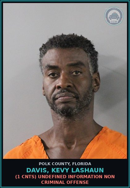 CCW arrest card for DAVIS, KEVY LASHAUN in Polk County: (1 cnts) undefined Information Non Criminal Offense