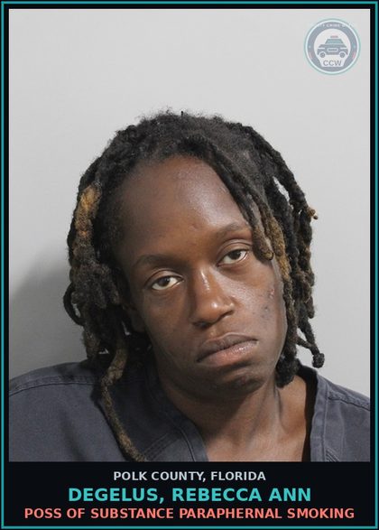 CCW arrest card for DEGELUS, REBECCA ANN in Polk County: Resist Officer without Violence