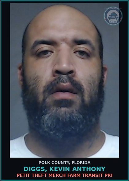 CCW arrest card for DIGGS, KEVIN ANTHONY in Polk County: Information Non Criminal Offense