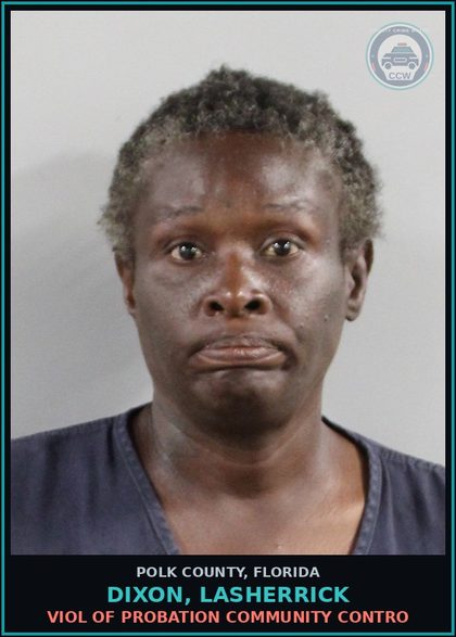 CCW arrest card for DIXON, LASHERRICK in Polk County: Viol of Probation Community Contro