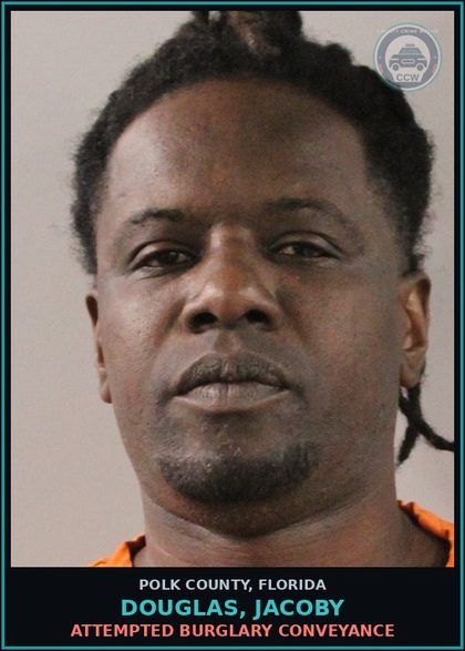 CCW arrest card for DOUGLAS, JACOBY in Polk County: Attempted Burglary Conveyance