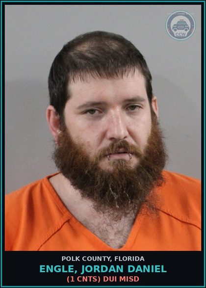 CCW arrest card for ENGLE, JORDAN DANIEL in Polk County: (1 cnts) DUI MISD