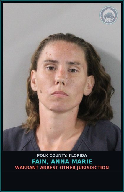 CCW arrest card for FAIN, ANNA MARIE in Polk County: Warrant Arrest Other Jurisdiction