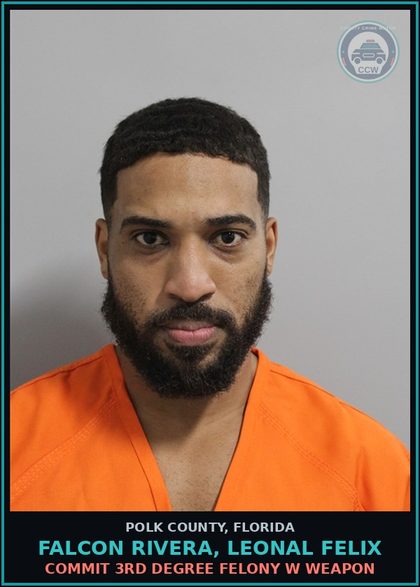 CCW arrest card for FALCON RIVERA, LEONAL FELIX in Polk County: Canna POSSESS Not More Than 20