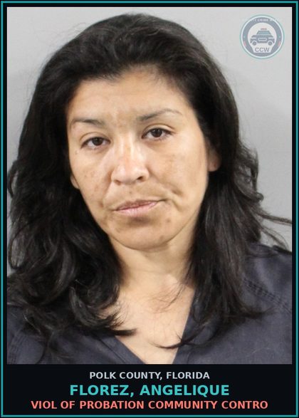 CCW arrest card for FLOREZ, ANGELIQUE in Polk County: Viol of Probation Community Contro