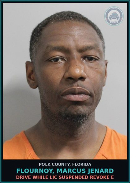 CCW arrest card for FLOURNOY, MARCUS JENARD in Polk County: Drive While Lic Suspended Revoke E