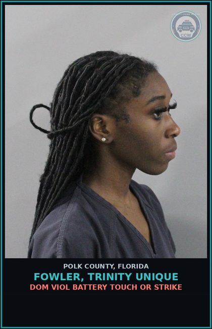 CCW arrest card for FOWLER, TRINITY UNIQUE in Polk County: Dom Viol Battery Touch or Strike