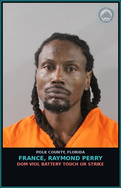 CCW arrest card for FRANCE, RAYMOND PERRY in Polk County: Dom Viol Battery Touch or Strike