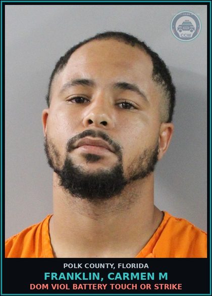 CCW arrest card for FRANKLIN, CARMEN M in Polk County: Trespass Occupied Structure Convey