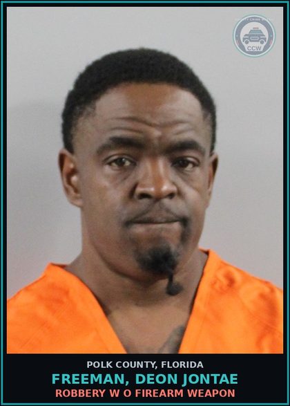 CCW arrest card for FREEMAN, DEON JONTAE in Polk County: (1 cnts) DIF BURGLARY (DWELLING OFFENSE)