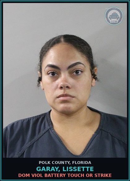 CCW arrest card for GARAY, LISSETTE in Polk County: Dom Viol Battery Touch or Strike