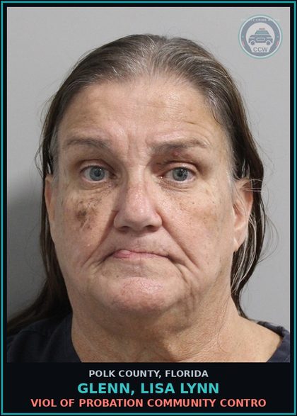 CCW arrest card for GLENN, LISA LYNN in Polk County: Viol of Probation Community Contro