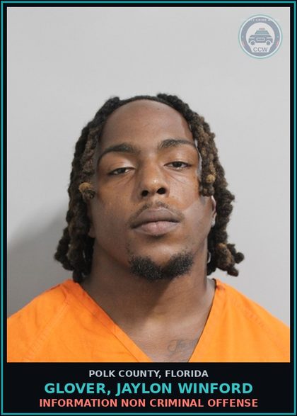 CCW arrest card for GLOVER, JAYLON WINFORD in Polk County: Information Non Criminal Offense
