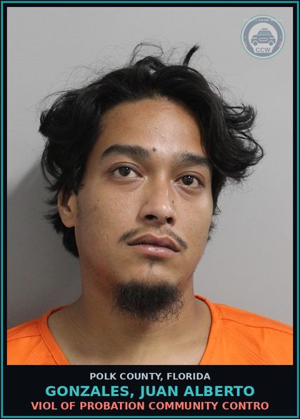 CCW arrest card for GONZALES, JUAN ALBERTO in Polk County: Viol of Probation Community Contro
