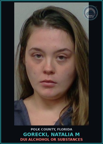 CCW arrest card for GORECKI, NATALIA M in Polk County: DUI Alchohol or Drugs