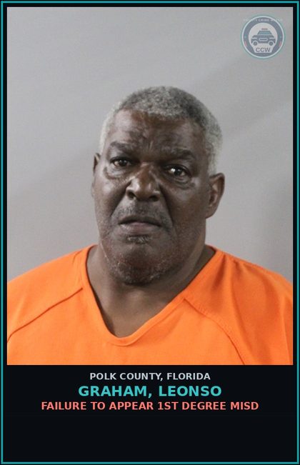 CCW arrest card for GRAHAM, LEONSO in Polk County: FAILURE TO APPEAR 1st Degree Misd