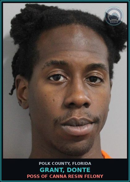 CCW arrest card for GRANT, DONTE in Polk County: DRUGS Keep Shop Veh Etc For Drugs