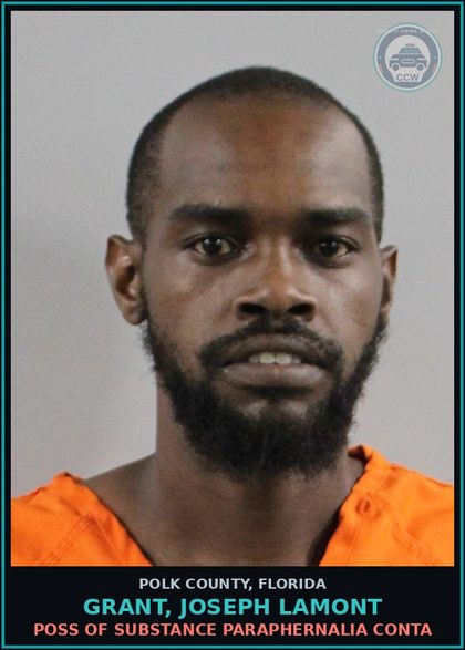 CCW arrest card for GRANT, JOSEPH LAMONT in Polk County: POSS OF DRUG PARAPHERNALIA CONTA
