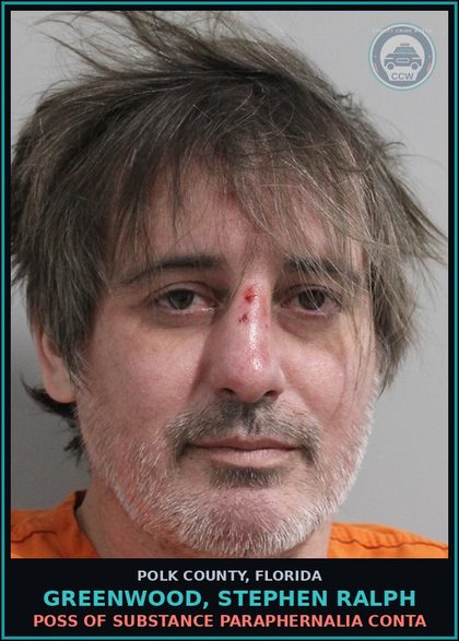 CCW arrest card for GREENWOOD, STEPHEN RALPH in Polk County: Disorderly Intoxication