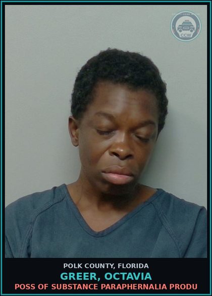 CCW arrest card for GREER, OCTAVIA in Polk County: Viol of Probation Community Contro