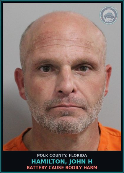 CCW arrest card for HAMILTON, JOHN H in Polk County: Pre Trial Release Cond Viol For Do