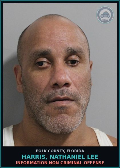 CCW arrest card for HARRIS, NATHANIEL LEE in Polk County: Information Non Criminal Offense