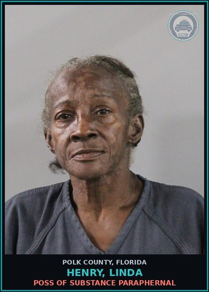 CCW arrest card for HENRY, LINDA in Polk County: POSS OF DRUG PARAPHERNAL